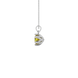 Side profile of a white gold canary yellow gemstone pendant showing the clean scalloped six-prong design.