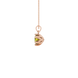Side view of a rose gold canary yellow gemstone pendant highlighting the scalloped six-prong detail.