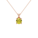 Round-cut canary yellow gemstone pendant in a rose gold surprise diamond setting.