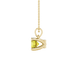 Side angle of a yellow gold canary yellow gemstone pendant displaying the surprise diamond setting.