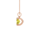 Side profile, rose gold canary yellow pendant, four prong gallery.