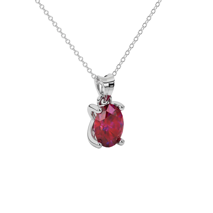 Oval Cut Four Prong Gemstone Pendant