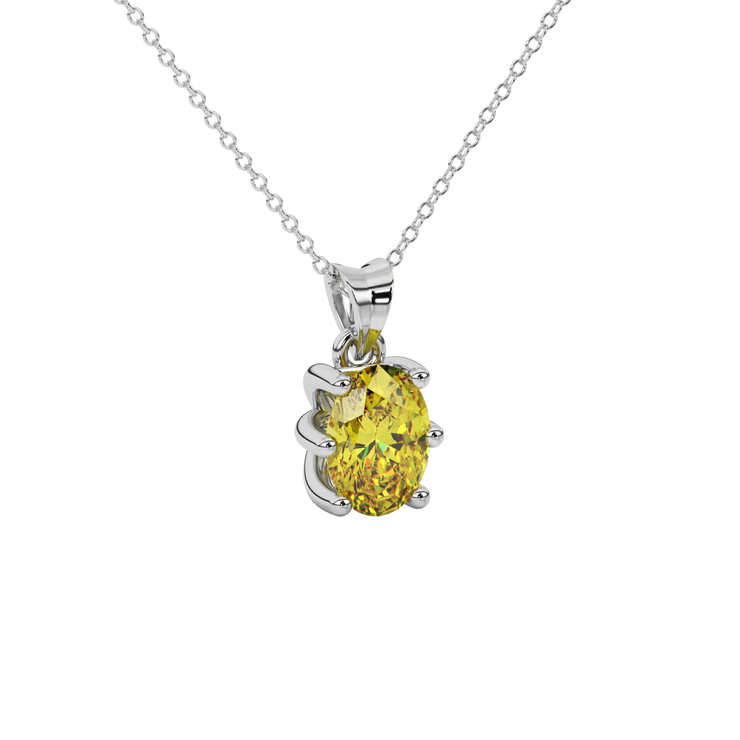 Oval Six-Prong Solitaire Gemstone Pendant