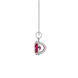Side profile, white gold raspberry red pendant, classic basket gallery.