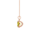Side profile, rose gold canary yellow pendant, classic basket gallery.