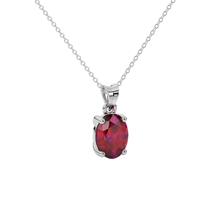 Oval Cut Classic Basket Gemstone Pendant