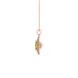 Side profile, rose gold canary yellow pendant, falling edge halo gallery.