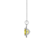 Side profile, white gold canary yellow pendant, french pavé halo gallery.