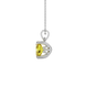 Side profile, white gold canary yellow pendant, lotus basket gallery.