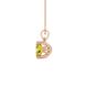 Side profile, rose gold canary yellow pendant, lotus basket gallery.