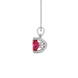 Side profile, white gold raspberry red pendant, lotus basket gallery.