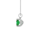 Side profile, white gold emerald green pendant, lotus basket gallery.