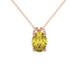 Oval cut canary yellow gemstone pendant, rose gold pavé basket setting.