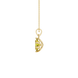 Side profile, yellow gold canary yellow pendant, scalloped six prong gallery.