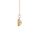 Side profile, rose gold canary yellow pendant, scalloped six prong gallery.