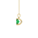 Side profile, yellow gold emerald green pendant, surprise diamond gallery.