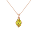 Oval cut canary yellow gemstone pendant, rose gold tulip basket setting.