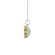 Side profile, white gold canary yellow pendant, tulip basket gallery.