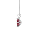 Side profile, white gold raspberry red pendant, tulip basket gallery.