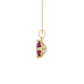 Side profile, yellow gold raspberry red pendant, tulip basket gallery.