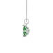 Side profile, white gold emerald green pendant, tulip basket gallery.