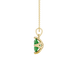 Side profile, yellow gold emerald green pendant, tulip basket gallery.