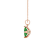 Side profile, rose gold emerald green pendant, tulip basket gallery.