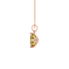 Side profile, rose gold canary yellow pendant, tulip basket gallery.