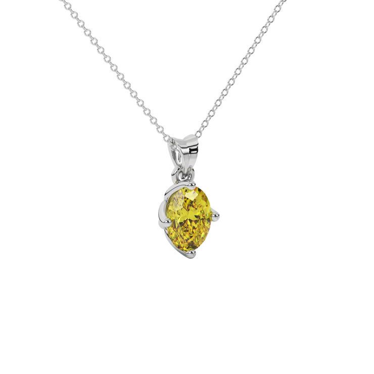 Oval Cut Tulip Basket Gemstone Pendant