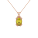 Oval cut canary yellow gemstone pendant, rose gold vintage basket setting.