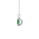 Side profile, white gold emerald green pendant, vintage basket gallery.