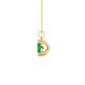 Side profile, yellow gold emerald green pendant, vintage basket gallery.