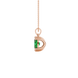 Side profile, rose gold emerald green pendant, vintage basket gallery.