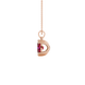Side profile, rose gold raspberry red pendant, vintage basket gallery.