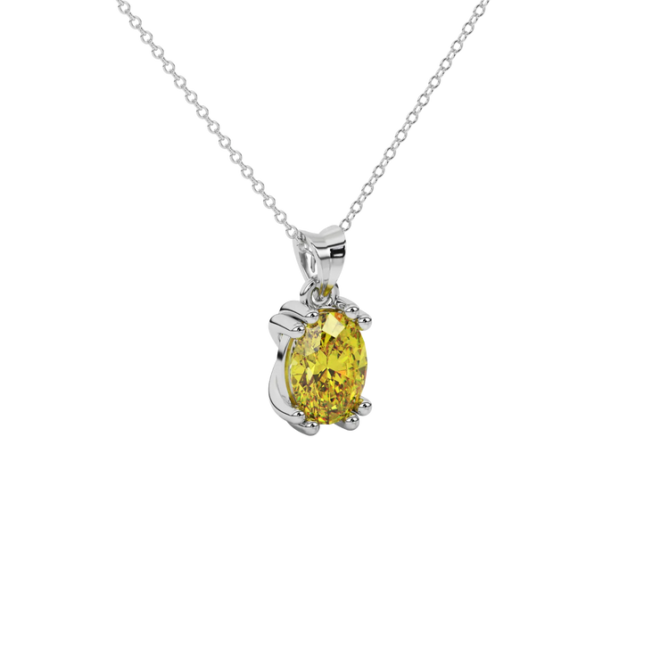 Oval Cut Vintage Basket Gemstone Pendant