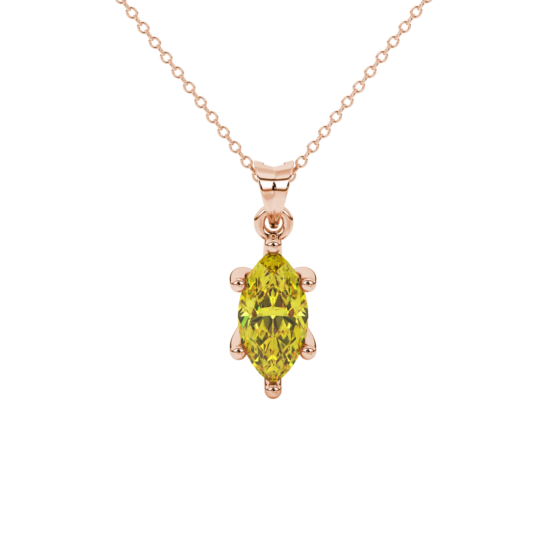 Marquise Cut Six Prong Gemstone Pendant