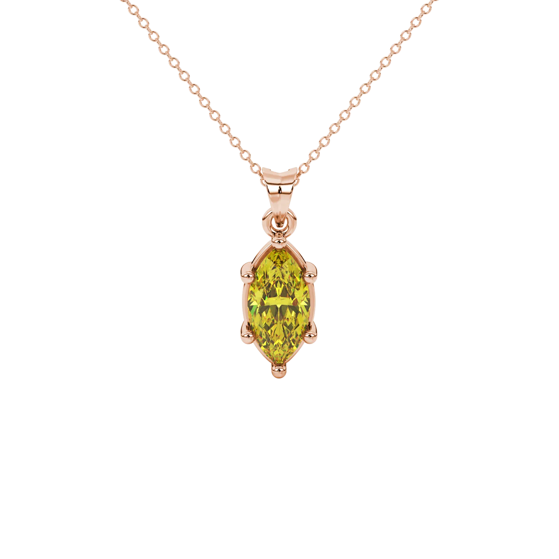 Marquise Cut Classic Basket Gemstone Pendant