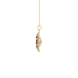Side profile, yellow gold raspberry red pendant, falling edge halo gallery.