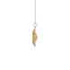 Side profile, rose gold canary yellow pendant, falling edge halo gallery.