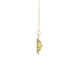 Side profile, yellow gold canary yellow pendant, French pavé halo gallery.