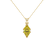 Marquise cut canary yellow gemstone pendant, yellow gold scalloped six prong setting