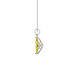 Side profile, white gold canary yellow pendant, scalloped six prong gallery.