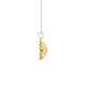 Side profile, yellow gold canary yellow pendant, scalloped six prong gallery.