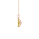 Side profile, rose gold canary yellow pendant, scalloped six prong gallery.