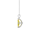 Side profile, white gold canary yellow pendant, surprise diamond gallery.