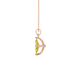 Side profile, rose gold canary yellow pendant, surprise diamond gallery.