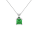 Asscher cut gemstone solitaire pendant in gold with classic four-prong basket setting