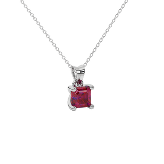 raspberry red gemstone solitaire pendant in white gold