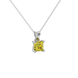 Asscher cut gemstone solitaire pendant in gold with classic four-prong basket setting