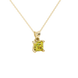 Asscher cut gemstone solitaire pendant in gold with classic four-prong basket setting